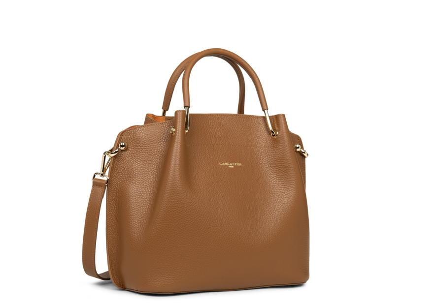 Lancaster 470-19 - CUIR DE VACHETTE - CAME Foulonné Double - Grand Sac à main Louisa