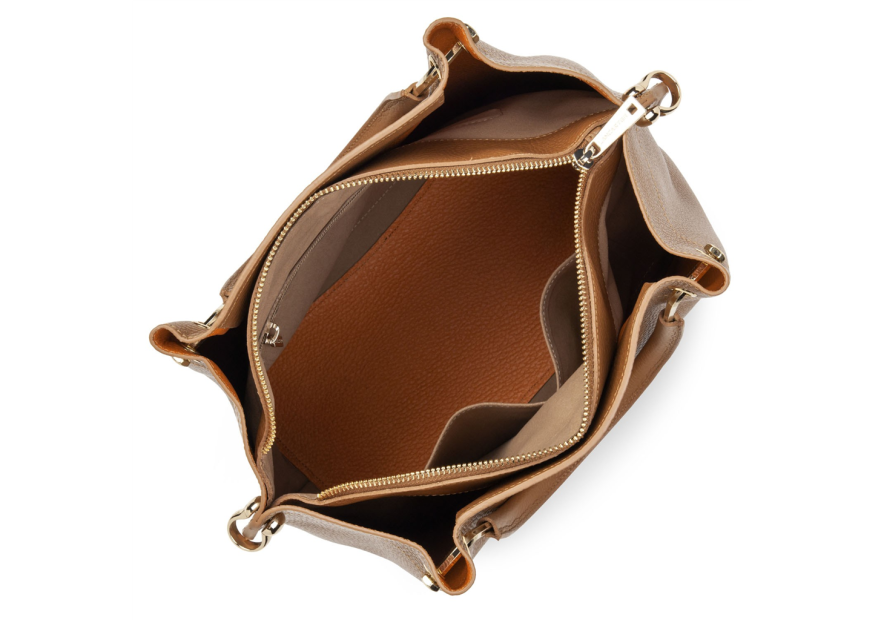 Lancaster 470-19 - CUIR DE VACHETTE - CAME Foulonné Double - Grand Sac à main Louisa