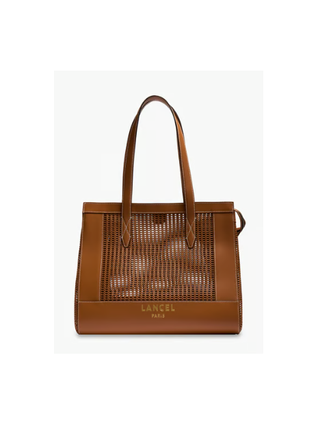 Lancel A14011 sac cabas zippe l lancel sac-a-main-shopping-toile-ou-cuir