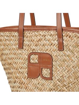 Nat & Nin PAPAYA sac grand panier en paille papaya nat et nin shopping