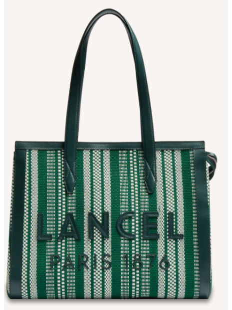 Lancel A14008 sac cabas l lancel sac-a-main-shopping-toile-ou-cuir