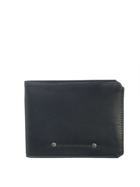 Les Ateliers Foures 9110X - CUIR DE VACHETTE - NOIR baroudeur portefeuille italien portefeuille-homme