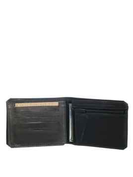 Les Ateliers Foures 9110X - CUIR DE VACHETTE - NOIR baroudeur portefeuille italien