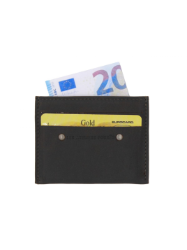 Les Ateliers Foures 930X - CUIR DE VACHETTE - NOIR baroudeur porte cartes rfid