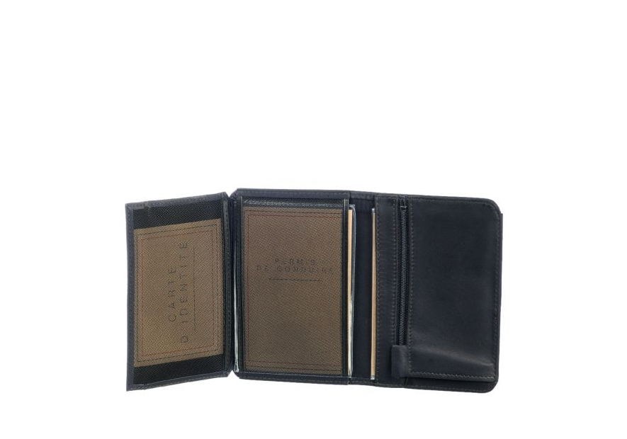 Les Ateliers Foures 9222 - CUIR DE VACHETTE - NOIR Portefeuille/Porte-cartes