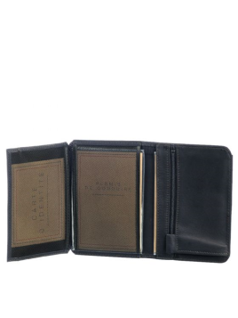 Les Ateliers Foures 9222 - CUIR DE VACHETTE - NOIR Portefeuille/Porte-cartes