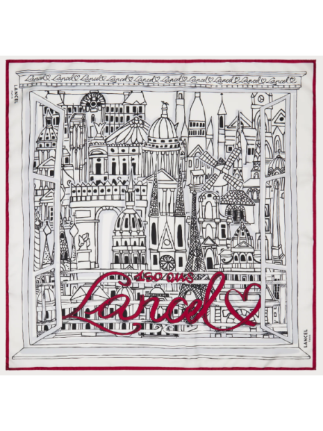 Lancel A14138 carré de soie 90 x 90 cm lancel 150 ans carre-de-soie