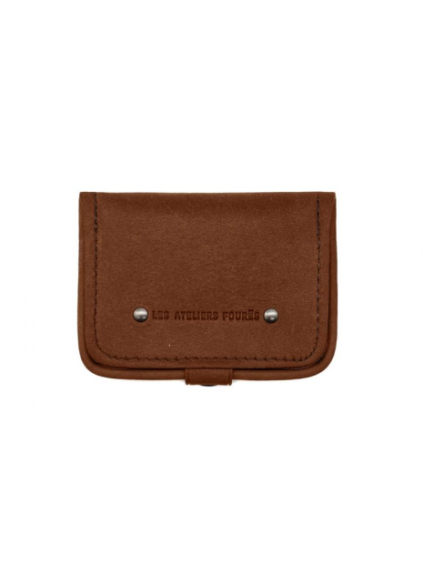 Les Ateliers Foures 9247 - CUIR DE VACHETTE - COGNAC porte monnaie et billet cuvette fourès pm-homme