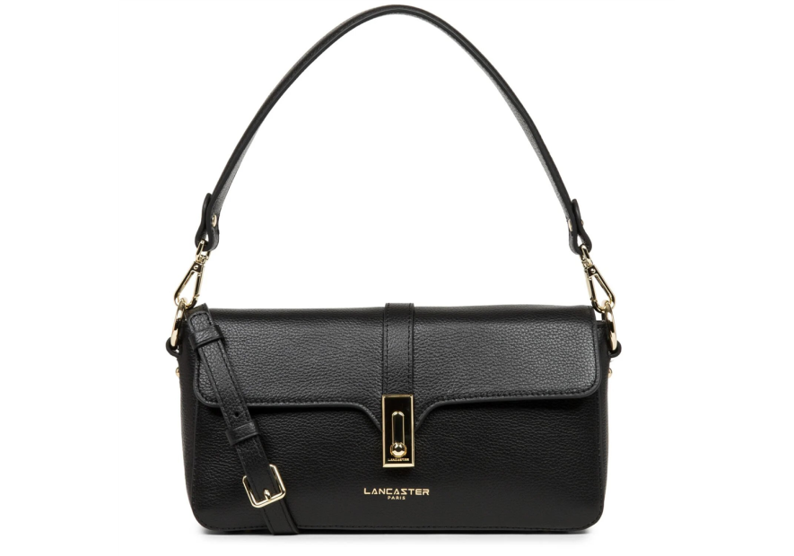 Lancaster 547-41 - CUIR DE VACHETTE - NOIR Foulonné Milano - Petit sac trotteur