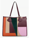 Lancel A14241 sac cabas zippé l lancel animation parchwork sac-a-main-shopping-toile-ou-cuir