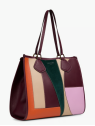 Lancel A14241 sac cabas zippé l lancel animation parchwork sac-a-main-shopping-toile-ou-cuir