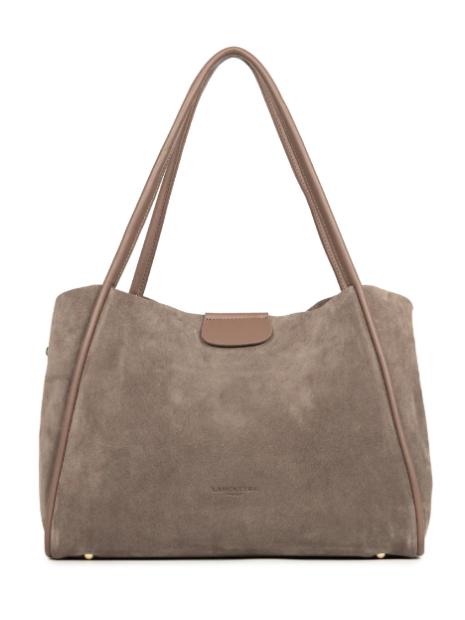Lancaster 470-102 grand sac cabas lancaster ida suede sac-a-main-shopping-toile-ou-cuir