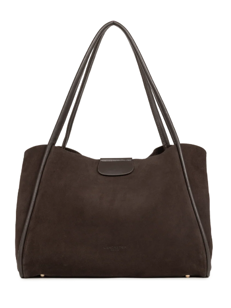 Lancaster 470-102 grand sac cabas lancaster ida suede sac-a-main-shopping-toile-ou-cuir
