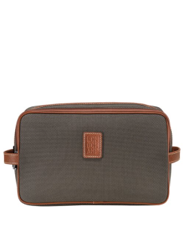 Longchamp 1005080 - POLYESTER/CUIR - BRUN. trousse toilette double boxford longchamp