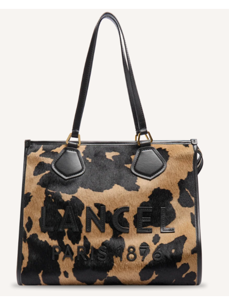 Lancel A14249 shopping jour de lancel pony cow sac-a-main-shopping-toile-ou-cuir