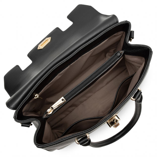 Lancaster 547-56 - CUIR DE VACHETTE - NOIR Foulonné Milano - Sac shopping Sac business