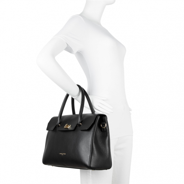 Lancaster 547-56 - CUIR DE VACHETTE - NOIR Foulonné Milano - Sac shopping Sac business