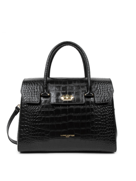 Lancaster 524-85 - VACHETTE CROCO - NOIR Exotic Croco CN - Sac rabat