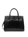 Lancaster 524-85 - VACHETTE CROCO - NOIR Exotic Croco CN - Sac rabat sacs-a-mains