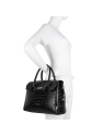 Lancaster 524-85 - VACHETTE CROCO - NOIR Exotic Croco CN - Sac rabat sacs-a-mains