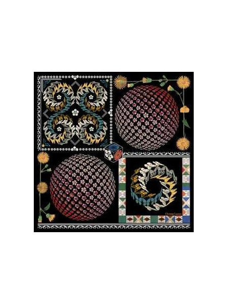La Seta Mantero 2768JT600 - SOIE - BLACK lacroix foulard eden cosmos