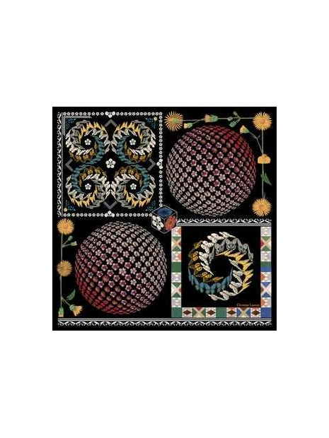 La Seta Mantero 2768JT600 - SOIE - BLACK lacroix foulard eden cosmos carre-de-soie