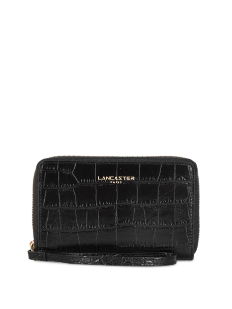 Lancaster 124-12 - VACHETTE CROCO - NOIR Exotic Croco CN - Portefeuille pmpb-femme