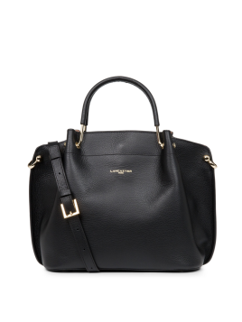 Lancaster 470-19 - CUIR DE VACHETTE - NOIR Foulonné Double - Grand Sac à main Louisa Sacs à mains