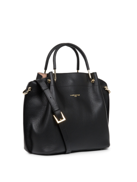 Lancaster 470-19 - CUIR DE VACHETTE - NOIR Foulonné Double - Grand Sac à main Louisa Sacs à mains