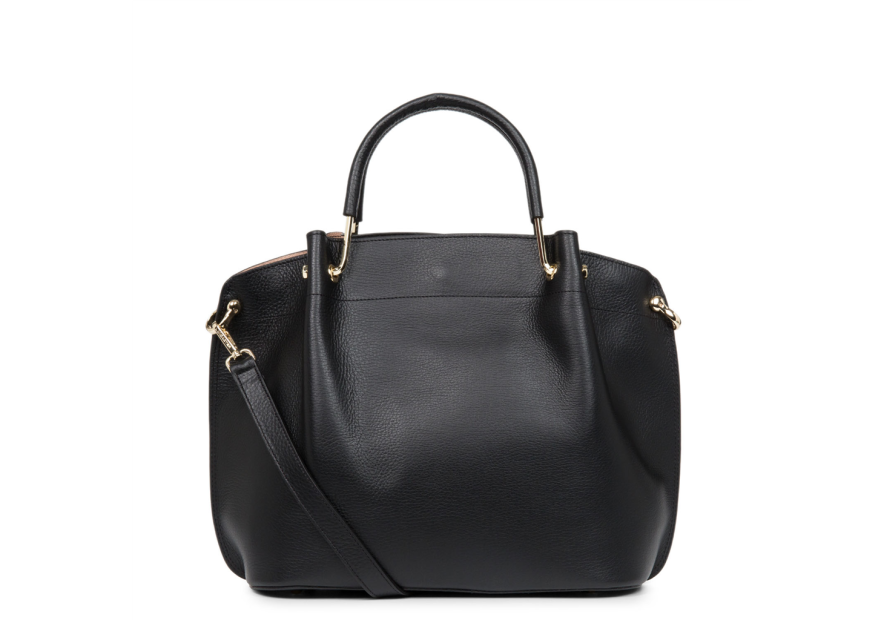 Lancaster 470-19 - CUIR DE VACHETTE - NOIR Foulonné Double - Grand Sac à main Louisa