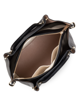 Lancaster 470-19 - CUIR DE VACHETTE - NOIR Foulonné Double - Grand Sac à main Louisa Sacs à mains