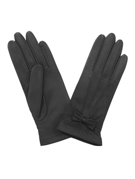 Glove Story 21349SN - CUIR D'AGNEAU - NOIR glove story-resserré poignet avec noeuds-gants f