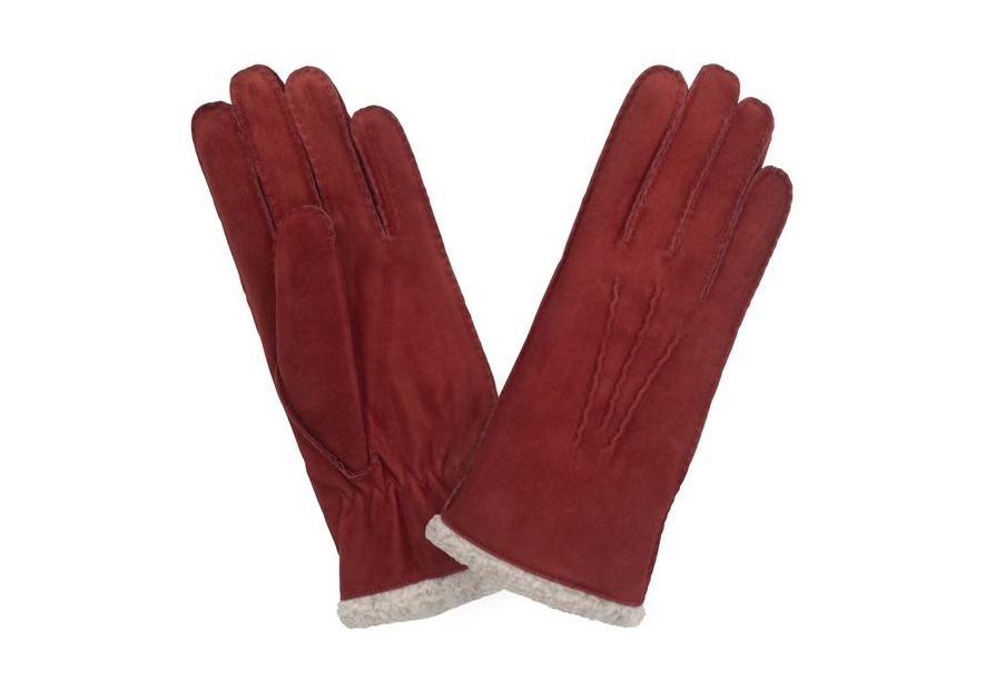 Glove Story 71093BE - CHEVRE VELOURS - ROUGE gnats femme suédé