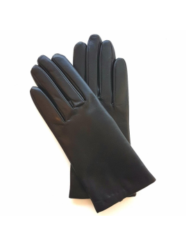 Poujade P01DC - CUIR D'AGNEAU - NOIR gants femme capucine doublé cachemire