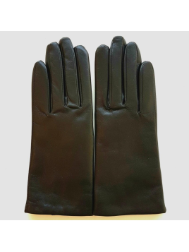Poujade P01DC - CUIR D'AGNEAU - NOIR gants femme capucine doublé cachemire