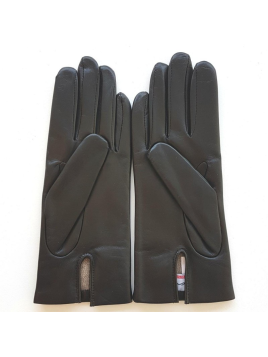 Poujade P01DC - CUIR D'AGNEAU - NOIR gants femme capucine doublé cachemire