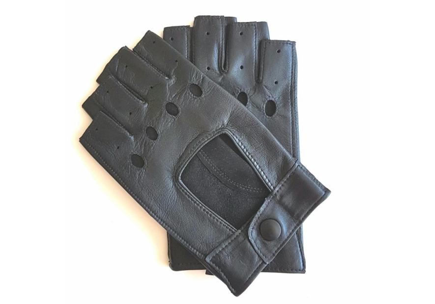 Poujade P701F - CUIR D'AGNEAU - NOIR poujage-conduite-gants femme doigts coupés