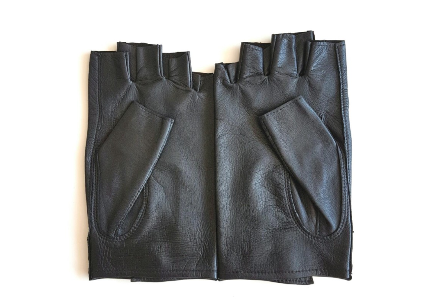 Poujade P701F - CUIR D'AGNEAU - NOIR poujage-conduite-gants femme doigts coupés