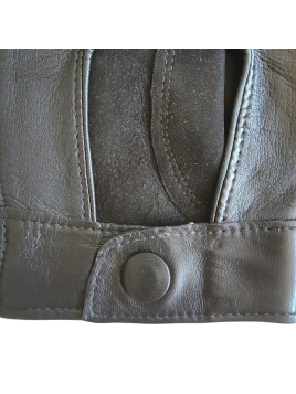 Poujade P701F - CUIR D'AGNEAU - NOIR poujage-conduite-gants femme doigts coupés