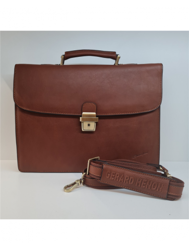 Gerard Henon 5226 - CUIR DE VACHETTE - MARRON Serviette sac-business