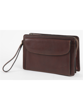 Gerard Henon 5202 - CUIR DE VACHETTE - CHOCOL Vide poche à glissière