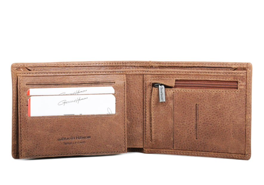 Gerard Henon 33441 - CUIR DE VACHETTE - MARRO portefeuille format italien vintage