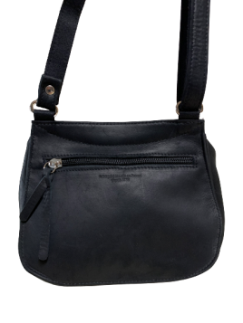 Les Ateliers Foures B309 - CUIR DE VACHETTE - NOIR fourès-baroudeuse-mini gibecière coquillage