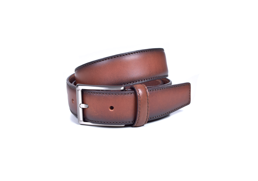 Miguel Bellido 00385 - CUIR DE VACHETTE - COGNA miguel bellido ceinture brossée homme