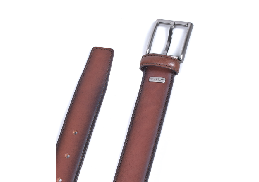 Miguel Bellido 00385 - CUIR DE VACHETTE - COGNA miguel bellido ceinture brossée homme