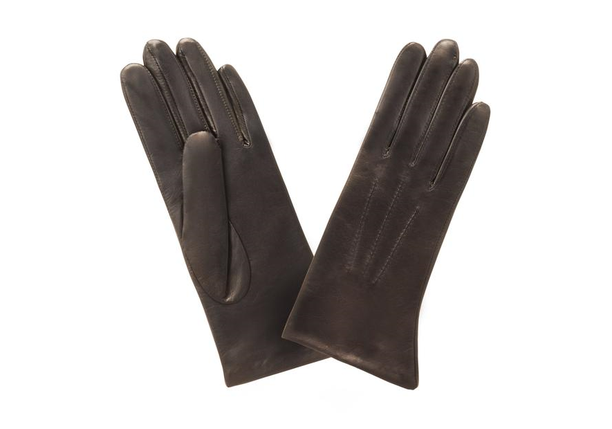 Glove Story 61026SN - AGNEAU - BRUN -trois baguette-gants femme