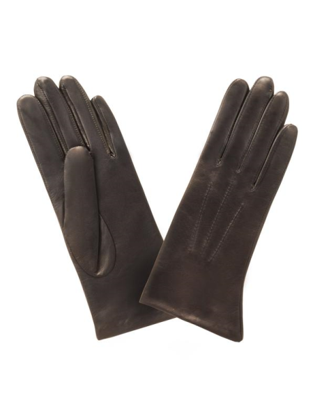 Glove Story 61026SN - AGNEAU - BRUN -trois baguette-gants femme