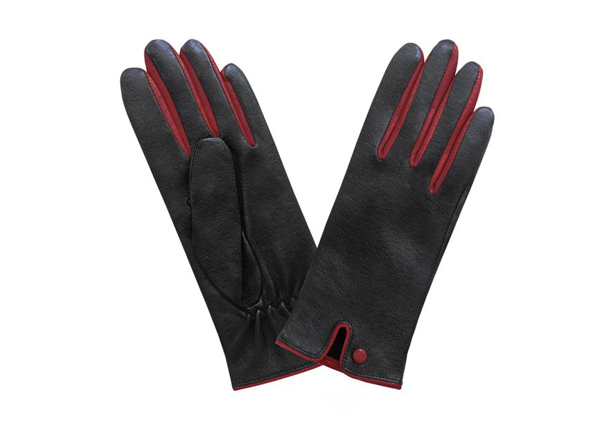 Glove Story 52594MI - AGNEAU - NOIR/ROUGE gants f cuir