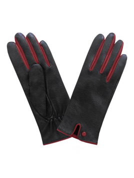 Glove Story 52594MI - AGNEAU - NOIR/ROUGE gants f cuir