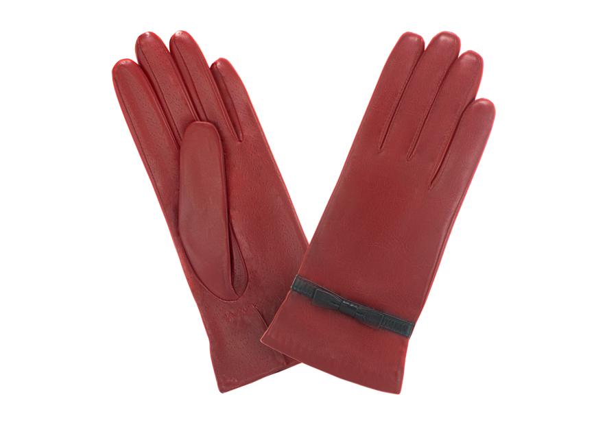 Glove Story 52595MI - AGNEAU - ROUGE/NOIR 52595mi